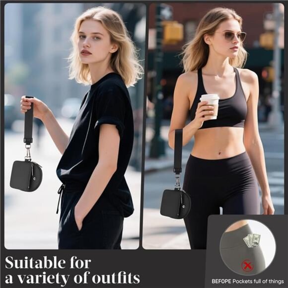 Women Keychain Wristlet Wallet Mini Zip Pouch Card Holder Coin Purse Travel - Picture 3 of 8